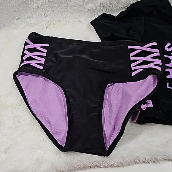 Justice Girls 2 Piece Bathing Suit Size 12/14 - Picture 2 of 7